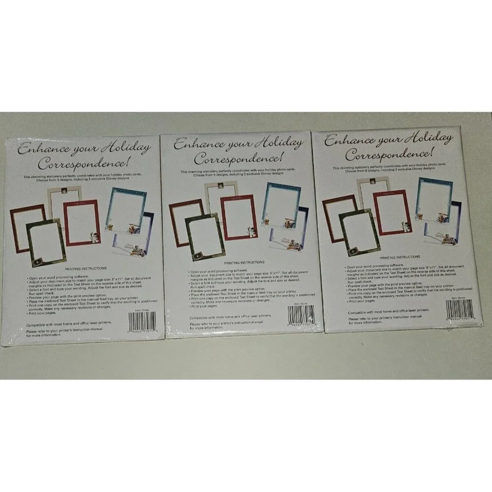 NEW 3 Packs 8x11 Paper Stationary Merry Christmas Letter Santa Claus Lot